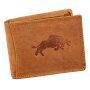 Wallet made from real leather tan