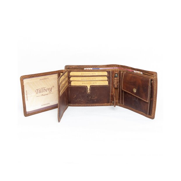 Tillberg wallet made from real leather with wings Tan