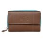 Tillberg ladies wallet made from real nappa leather Brown+Sea Blue