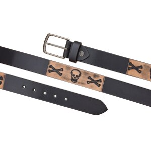 Real leather belt with skull motiv  leng 4 cm wide  90,...