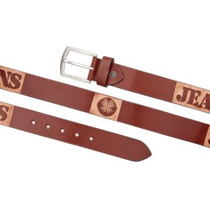 Real leather belt with JEANS embossing 4cm wide length 90, 100, 110 , 120 cm 6 pieces