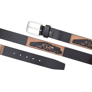 Real leather belt with truck motif length 90, 100, 110 , 120 cm 6 pieces