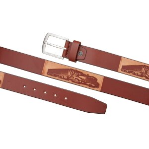 Real leather belt with truck motif length 90, 100, 110 , 120 cm 6 pieces