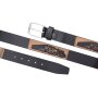 Real leather belt with truck motif length 90, 100, 110 , 120 cm 6 pieces black