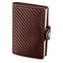Credit card case made from real leather dark brown