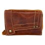Credit card case made from real leather brown