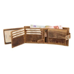 Wallet made from real leather with crcodile motif