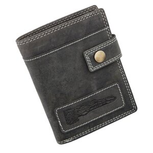 Wallet made of real leather with crocodile motif