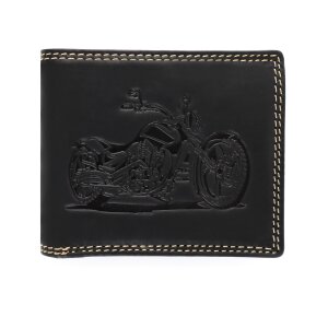 Real leather wallet, biker wallet, notebook format with...