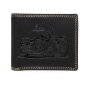 Real leather wallet, biker wallet, notebook format with skull format