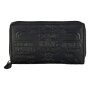 Real leather wallet, biker wallet, notebook format with skull format black