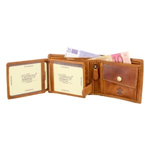 Real leather wallet, biker wallet, wallet format with skull motif