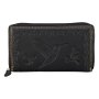Real leather wallet, biker wallet, wallet format with skull motif black