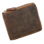 Wallet made from water buffalo leather with all-round zipper Taupe