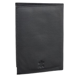 Vaccination card cover/passport cover made of real leather black