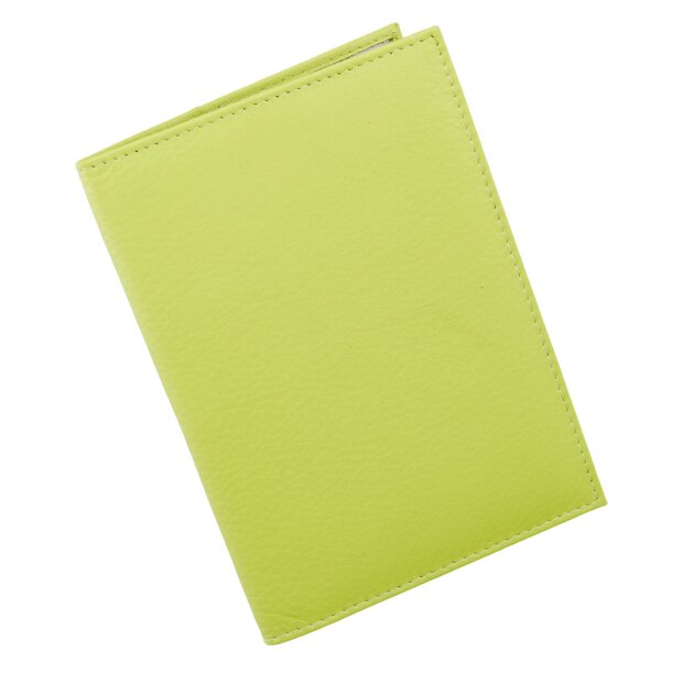 Vaccination card cover/passport cover made of real leather apple green