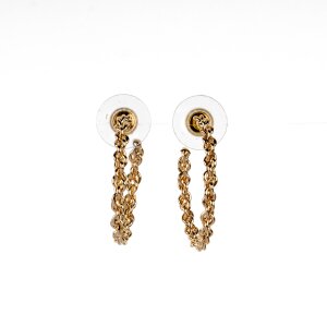 Silver earrings with crystal stones gold