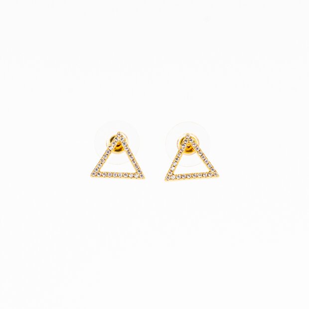 Ohrringe gold Dreieck Strass
