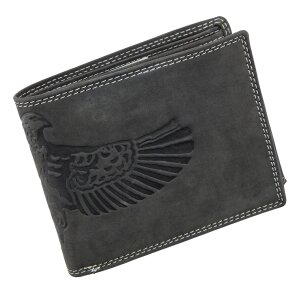 Wallet made of real leather with eagle motif