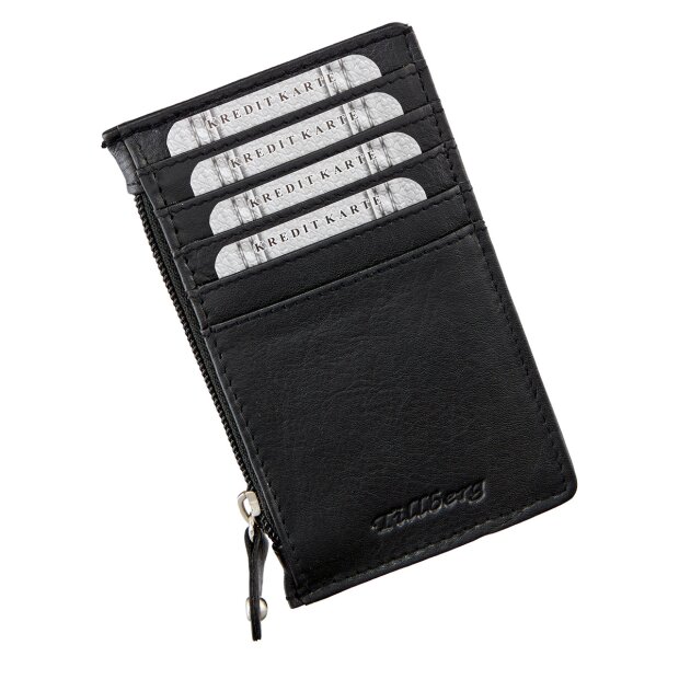 Wallet/credit card case made of real leather black