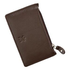 Wallet/credit card case made of real leather brown