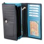 Tillberg ladies wallet made from real leather 10 cm x 17 cm x 4 cm Black+Sea Blue