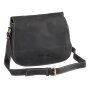Real leather shoulderbag, handbag black