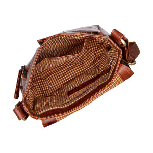 Tillberg shoulder bag made of real leather, pull up leather brown