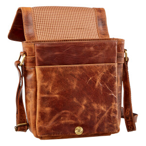 Tillberg shoulder bag made of real leather, pull up leather brown
