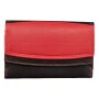 Two tone leather wallet made of real leather black+red