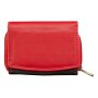 Two tone leather wallet made of real leather black+red
