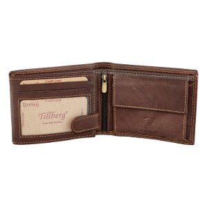 Wallet made of real full leather coffee brown