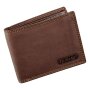 Wallet made of real full leather coffee brown