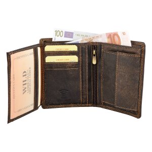 Wallet made of real leather 12 cm x 9,5 cm x 2 cm