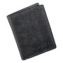 Wallet made of real leather 12 cm x 9,5 cm x 2 cm black