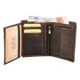 Wallet made of real leather 12 cm x 9,5 cm x 2 cm dark brown