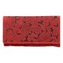 Ladies wallet made of real leather with flwer pattern