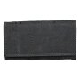 Ladies wallet made of real leather with flwer pattern black