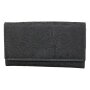Ladies wallet made of real leather with flwer pattern black