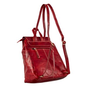 Tillberg backpack made of real leather in vintage look red