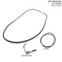 Leather necklace with stainless steel closure 45 cm black