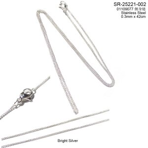 Stainless steel necklace 45 cm, 0,3 cm