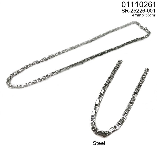 Stainless steel necklace 55 cm long 0,4 cm wide