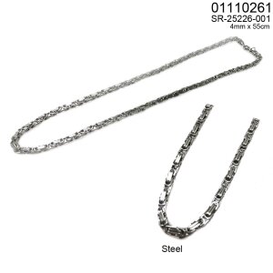Stainless steel necklace 55 cm long 0,4 cm wide