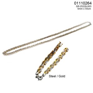 Stainless steel necklace 55 cm long 0,5 cm wide