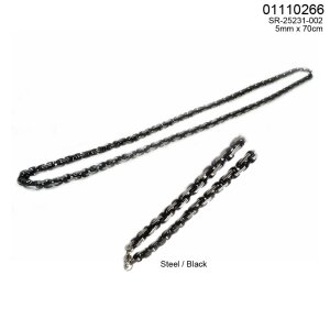 Stainless steel necklace 70 cm long 0,5 cm wide