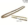 Stainless steel necklace 55 cm long 0,8 cm wide silver+gold