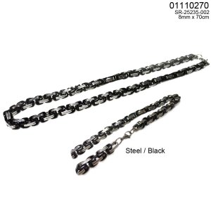 Stainless steel necklace 70 cm long 0,8 cm wide