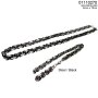Stainless steel necklace 70 cm long 0,8 cm wide silver+black