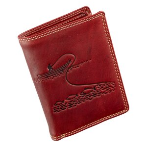Wallet made of real leather with angler motif